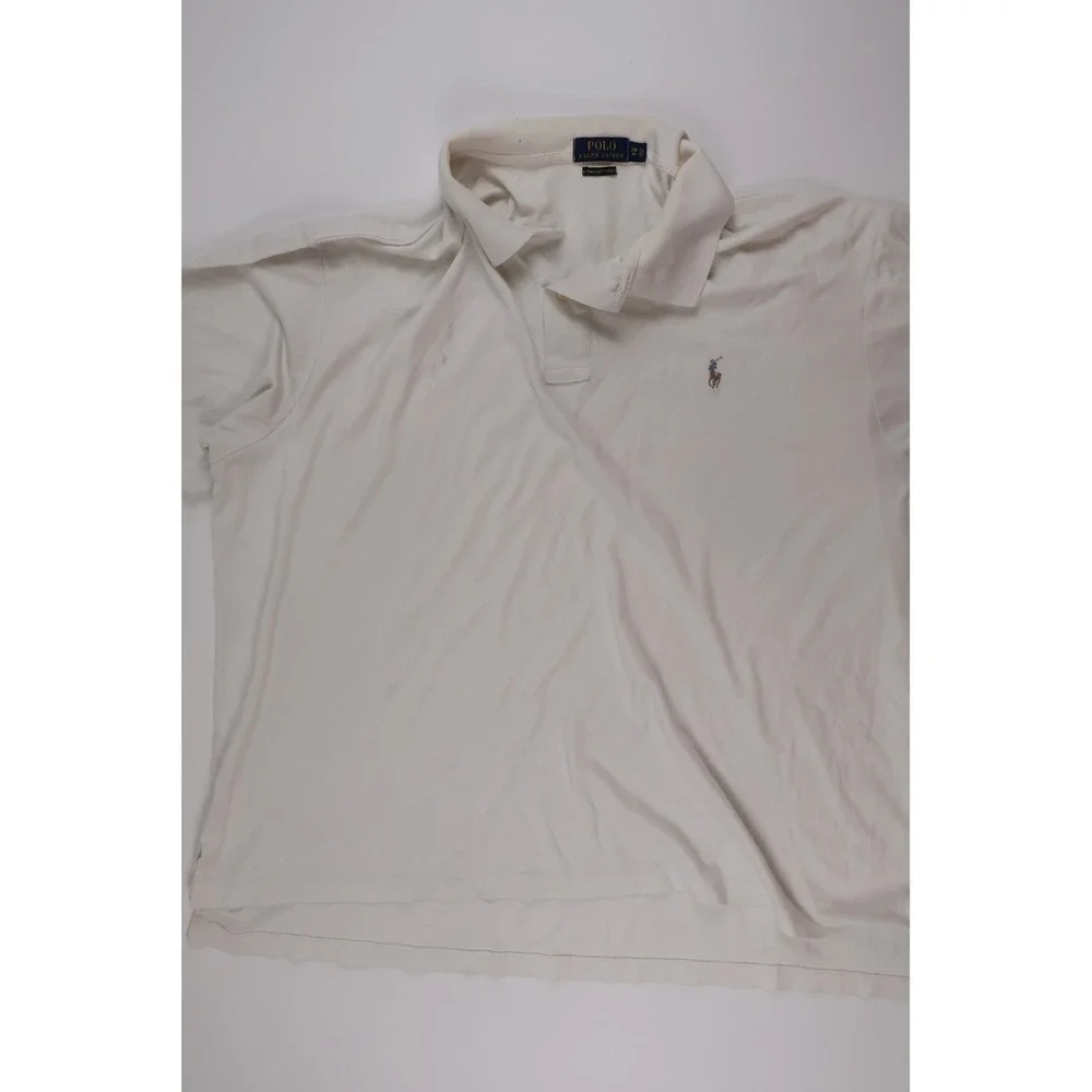 Polo Ralph Lauren Vintage Mens Polo Shirt Pima Soft Touch White 3XB Cotton
